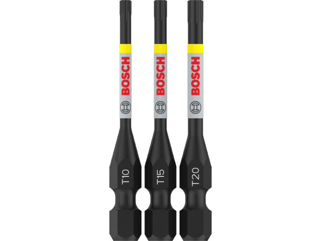 3-delni komplet vijačnih nastavkov Bosch PRO Torx Impact, T10/T15/T20, 55mm, 2608521U54